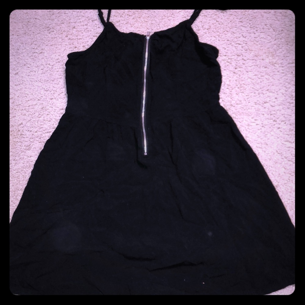 Black dress with zip front
